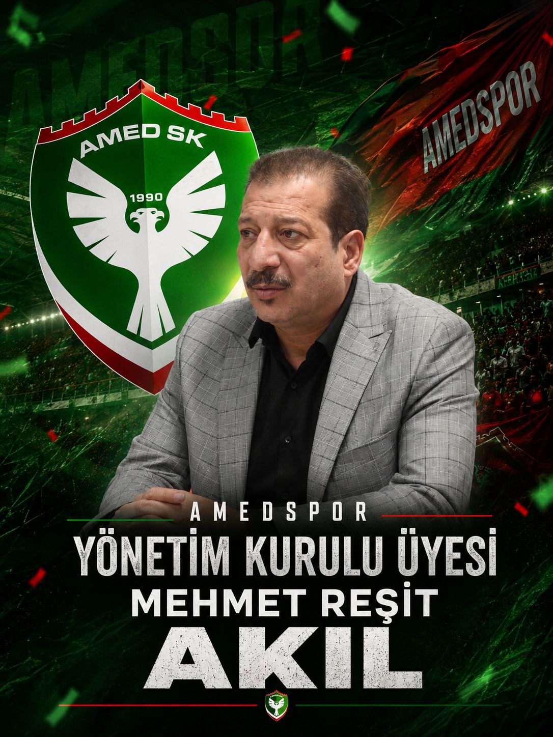 Şanlıurfaspor’un Eski Başkan Yardımcısı Mehmet Reşit Akıl, Amedspor Yönetimine Seçildi!